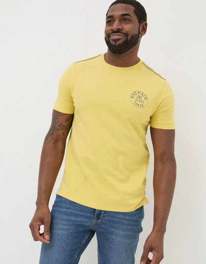 Canada Life Is Out There Graphic TShirt Yellow Men FatFace TShirts