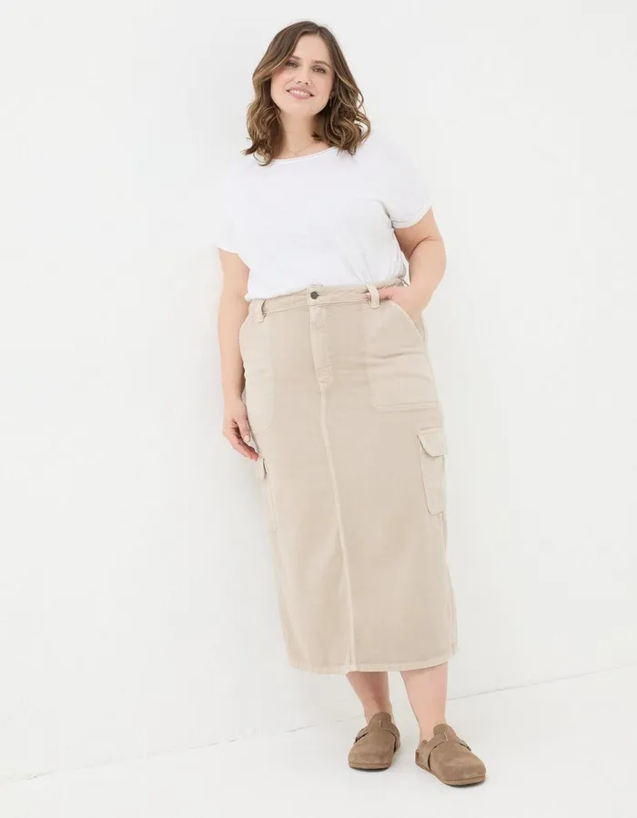 Candace Cargo Midi Skirt Stone Women FatFace Skirts