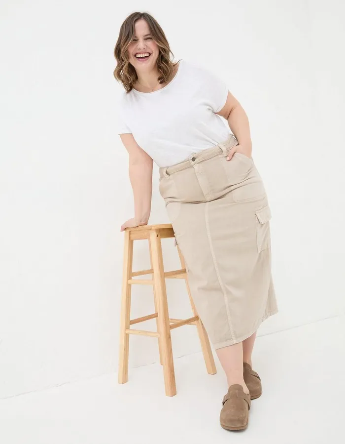Candace Cargo Midi Skirt Stone Women FatFace Skirts