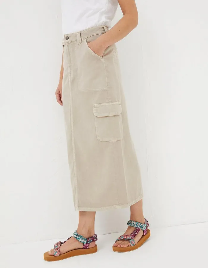 Candace Cargo Midi Skirt Stone Women FatFace Skirts