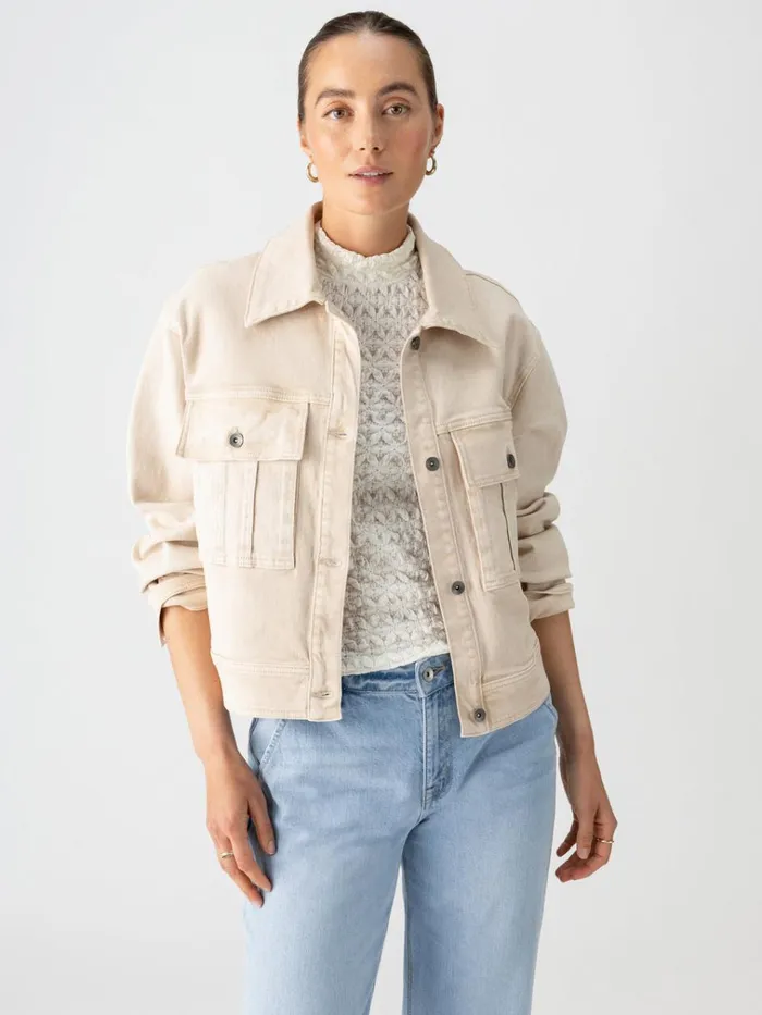 Cargo Denim Jacket Toasted Almond Women Sanctuary Clothing Denim