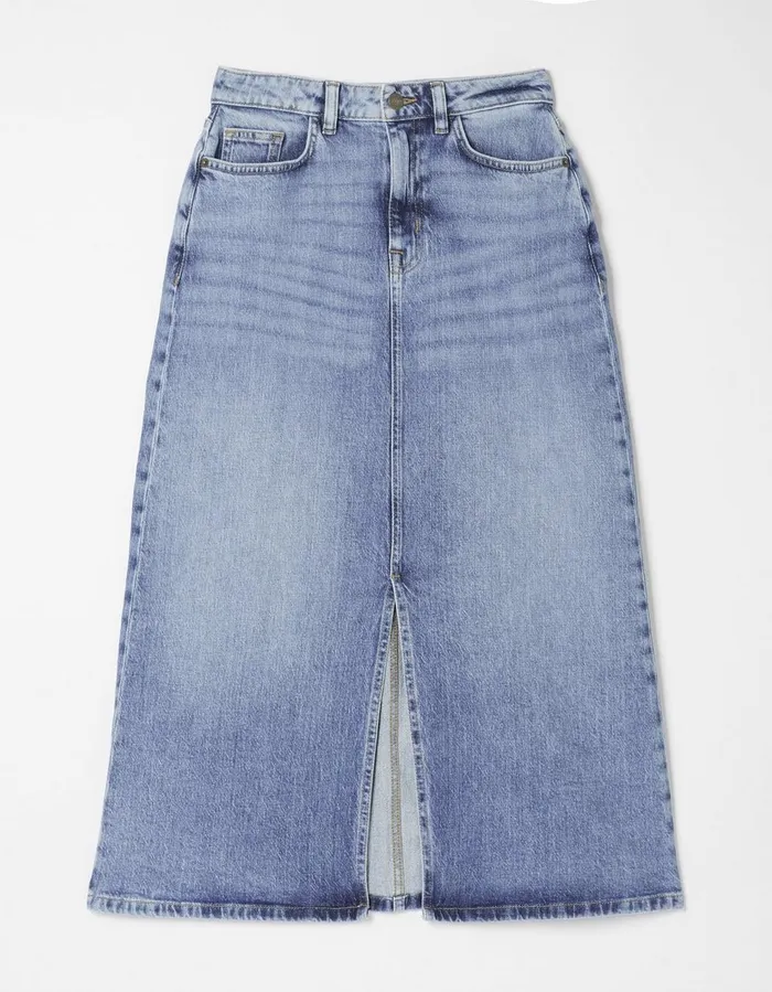 Carla Denim Midi Skirt Washed Blue Women FatFace Skirts
