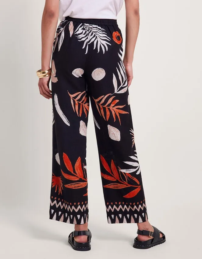 Carlotta Print Trousers Black Women Monsoon Linen