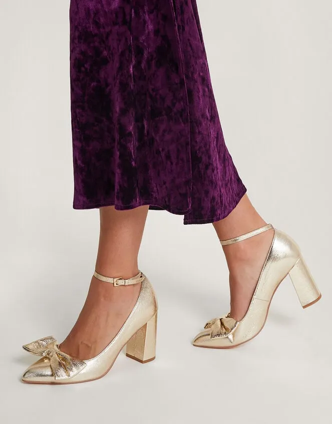 Cathy Bow Heeled Shoes Gold Women Monsoon Heels