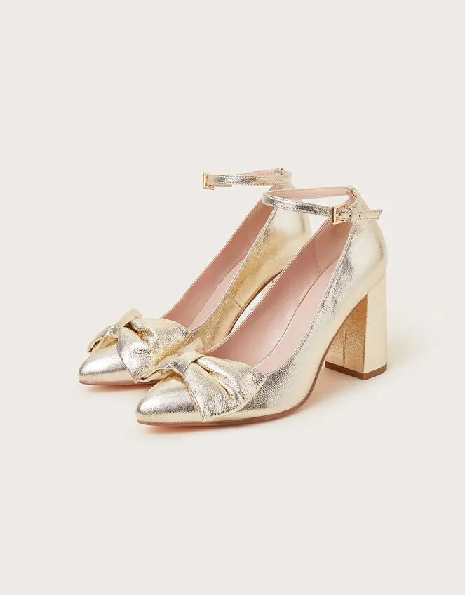 Cathy Bow Heeled Shoes Gold Women Monsoon Heels