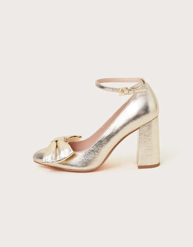 Cathy Bow Heeled Shoes Gold Women Monsoon Heels