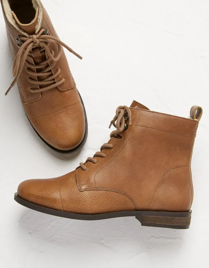 Catrin Lace Up Ankle Boot Tan Women FatFace Boots