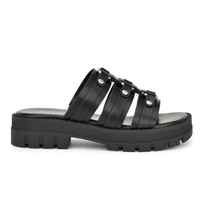 Cazz Fisherman Slide Sandals Black Women Nine West Sandals