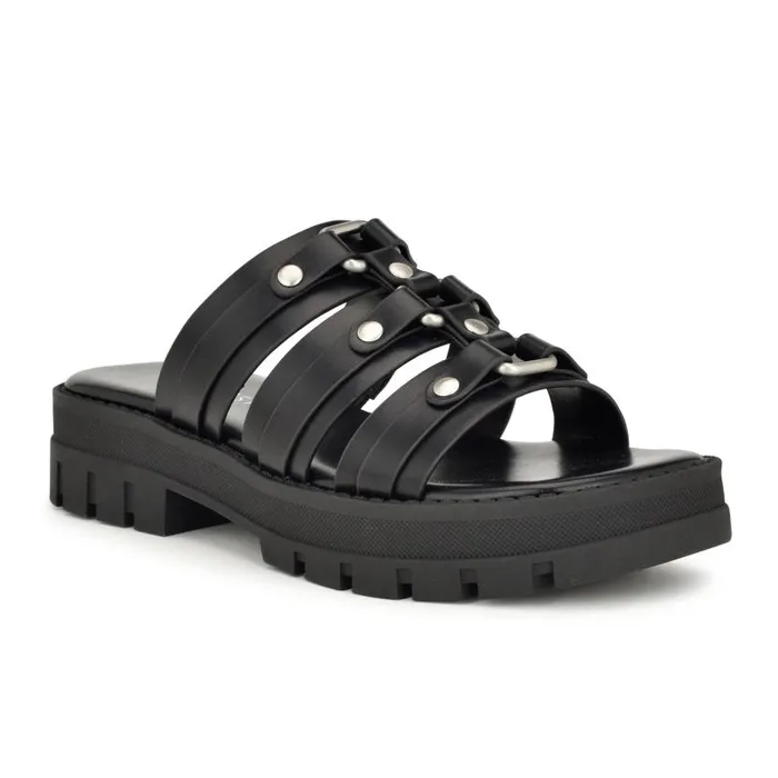 Cazz Fisherman Slide Sandals Black Women Nine West Sandals