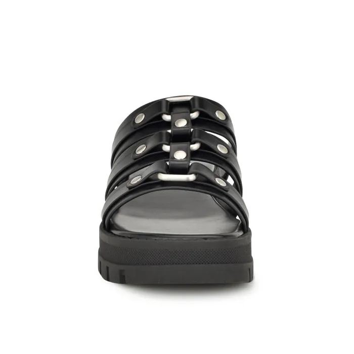 Cazz Fisherman Slide Sandals Black Women Nine West Sandals