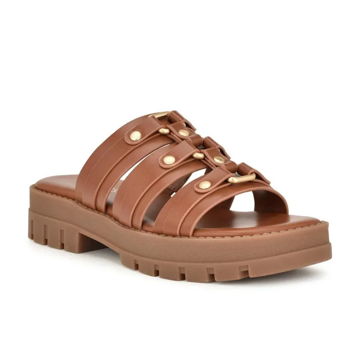 Cazz Fisherman Slide Sandals Brown Women Nine West Sandals