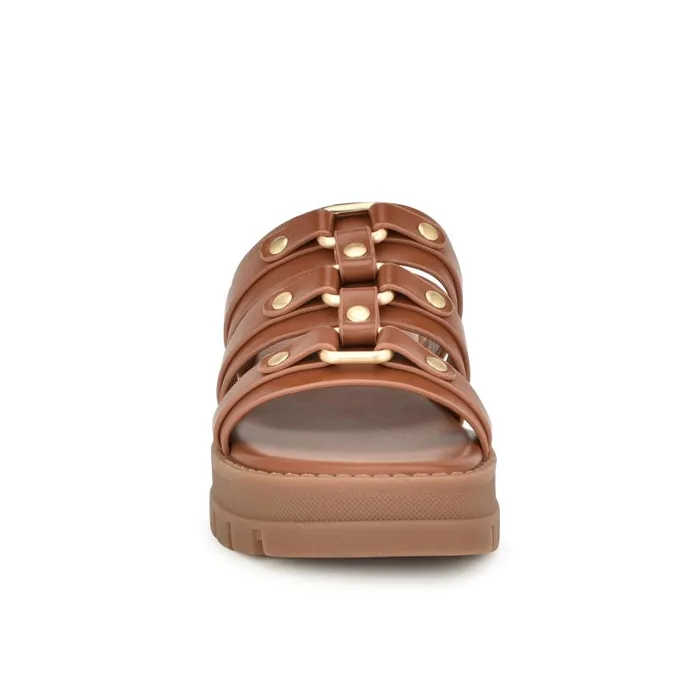 Cazz Fisherman Slide Sandals Brown Women Nine West Sandals