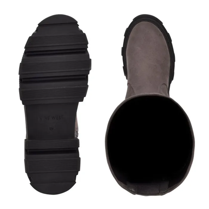 Cellie Over The Knee Lug Sole Boots Charcoal Women Nine West Boots and Booties