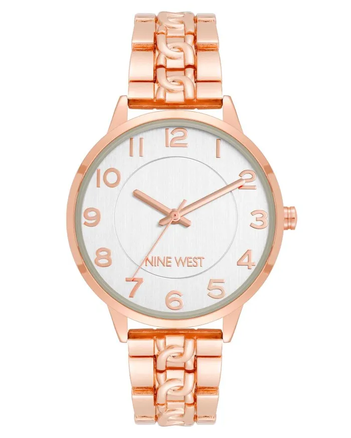 Chain Pattern Bracelet Watch Rose Gold WomenMen Nine West Watches