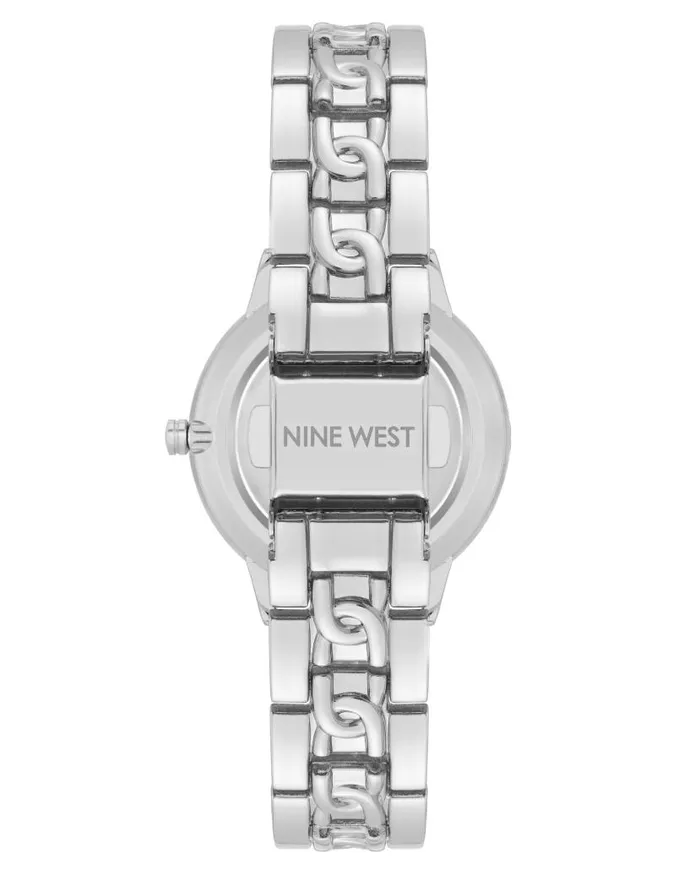 Chain Pattern Bracelet Watch Silver WomenMen Nine West Watches