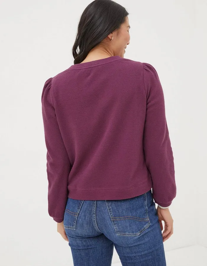 Charlotte Cardigan Burgundy Women FatFace Knitwear
