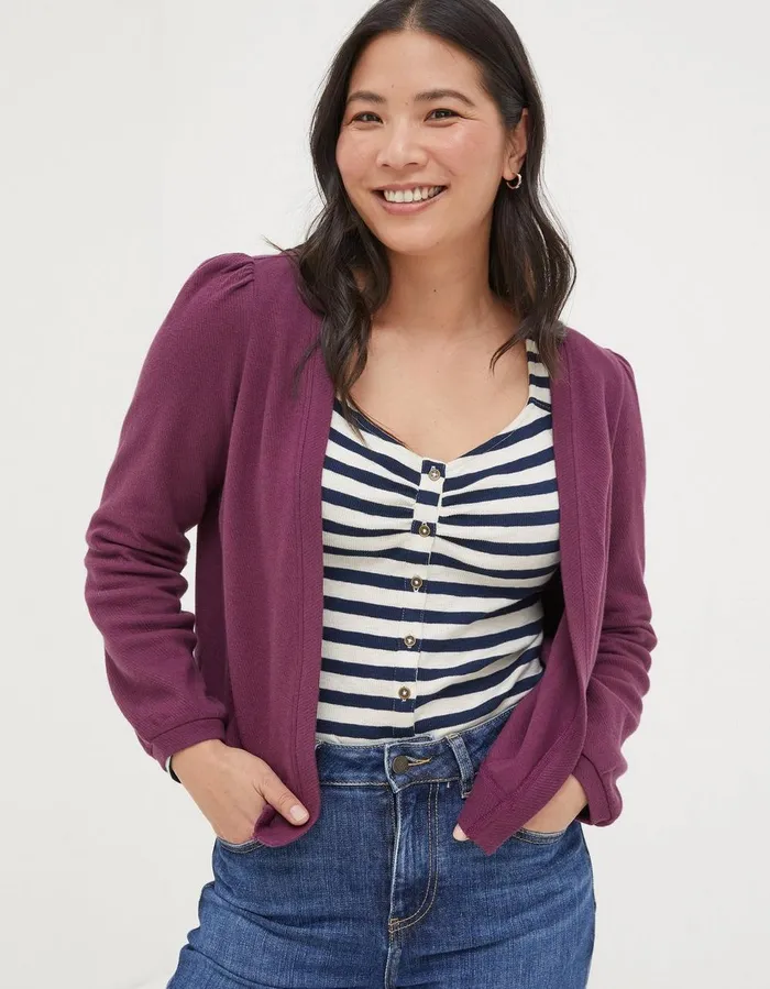 Charlotte Cardigan Burgundy Women FatFace Knitwear