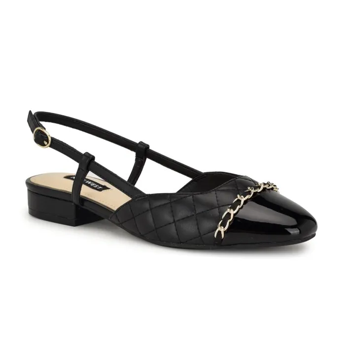 Charme Slingback Dress Flats Black Women Nine West Flats and Loafers