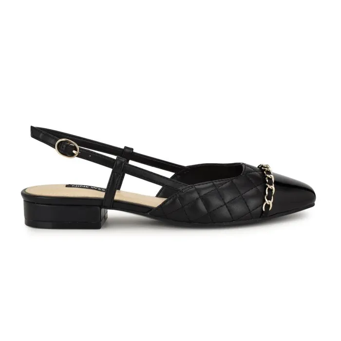 Charme Slingback Dress Flats Black Women Nine West Heels