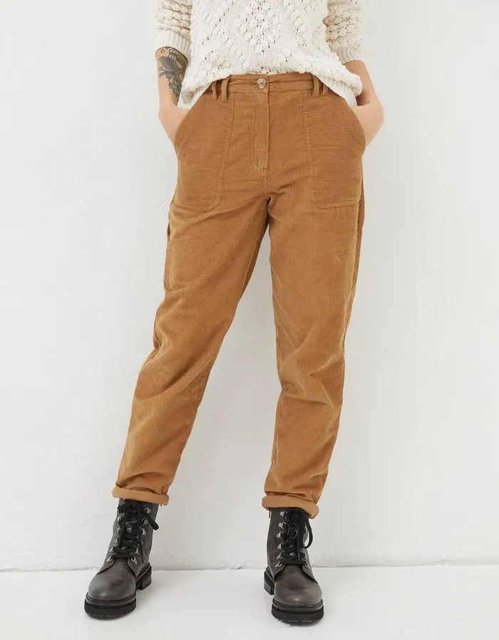 Chesil Mixed Cord Trousers Brown Women FatFace Trousers and Leggings