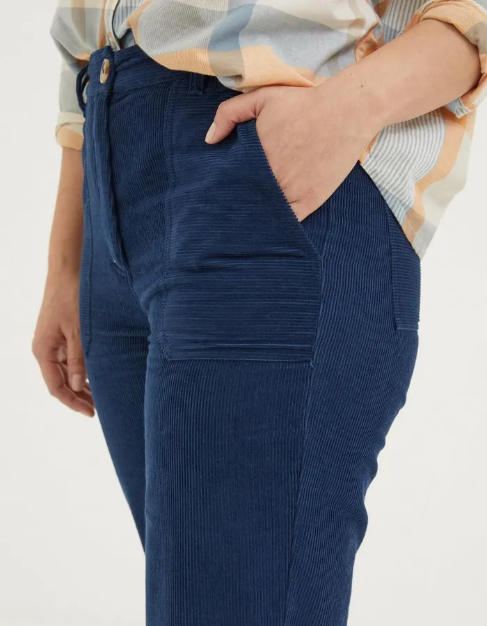Chesil Mixed Cord Trousers Navy Women FatFace Trousers and Leggings