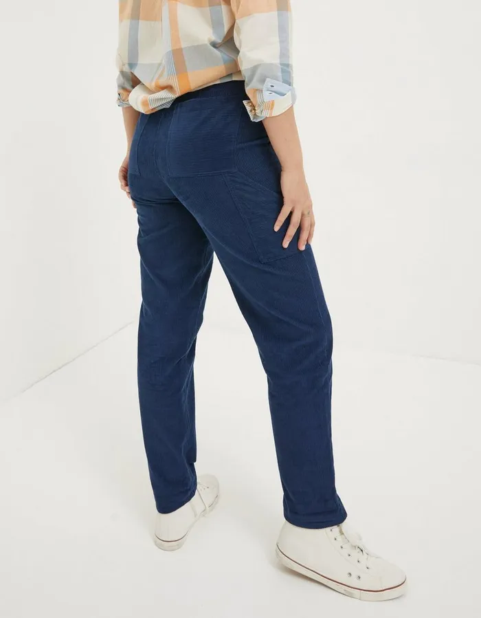 Chesil Mixed Cord Trousers Navy Women FatFace Trousers and Leggings