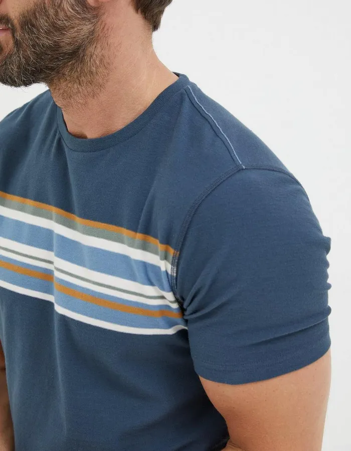 Chest Stripe TShirt Navy Men FatFace TShirts