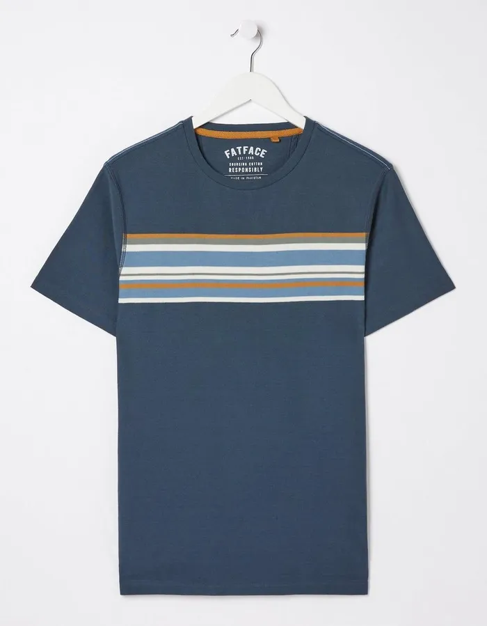 Chest Stripe TShirt Navy Men FatFace TShirts