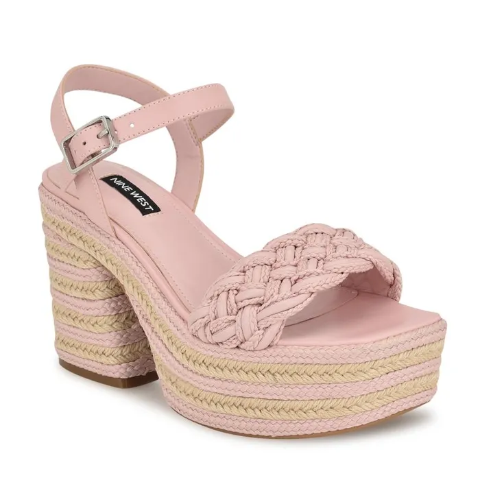 Cinka Woven Platform Sandals Light Pink Women Nine West Sandals