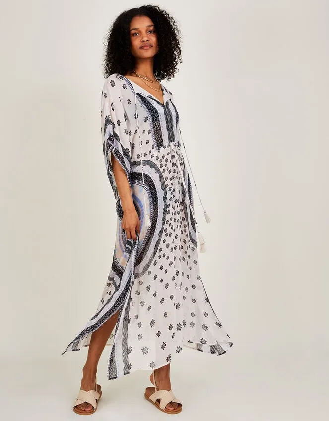 Circle Print Maxi Kaftan In Lenzing Ecovero Ivory Women Monsoon Dresses