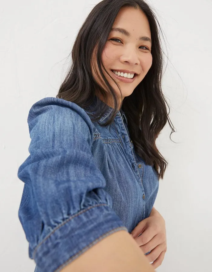 Clara Denim Dress Denim Blue Women FatFace Dresses