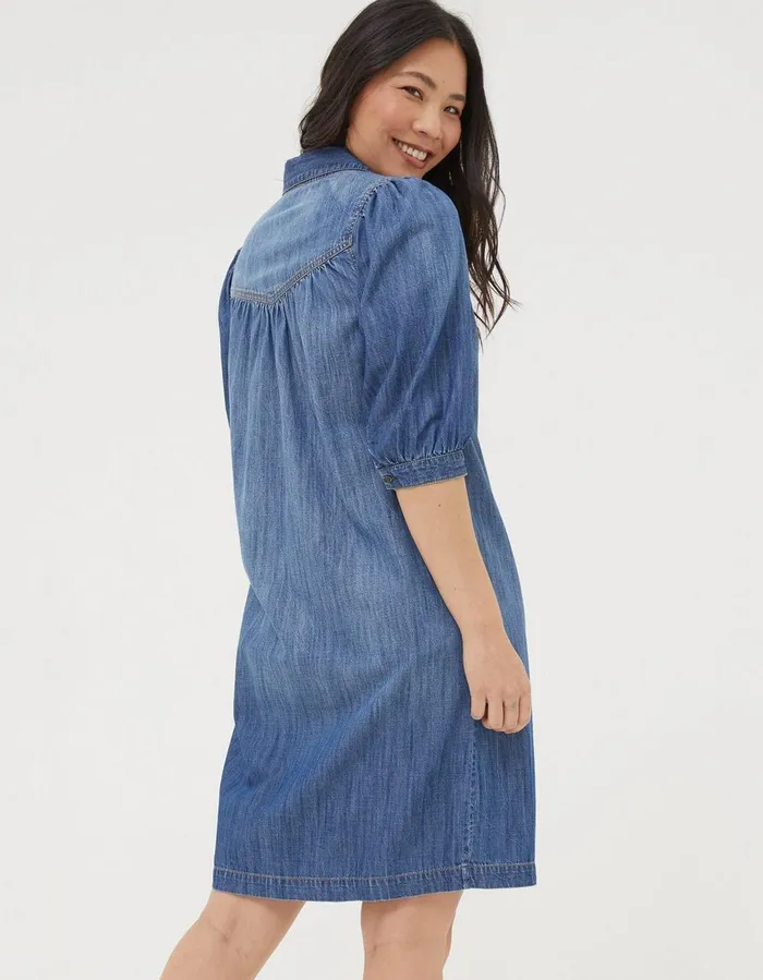 Clara Denim Dress Denim Blue Women FatFace Dresses