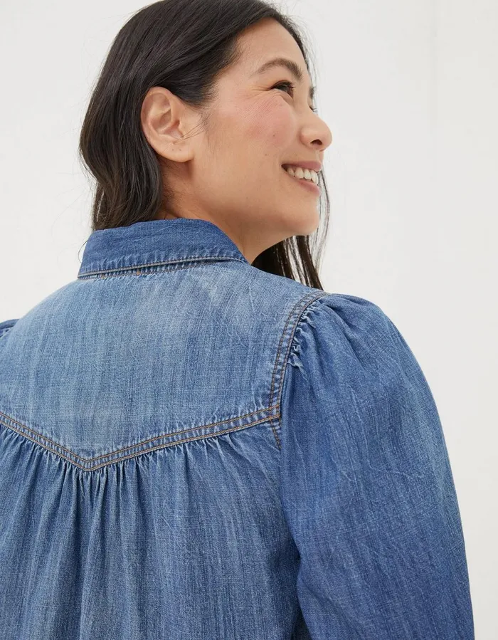 Clara Denim Dress Denim Blue Women FatFace Dresses