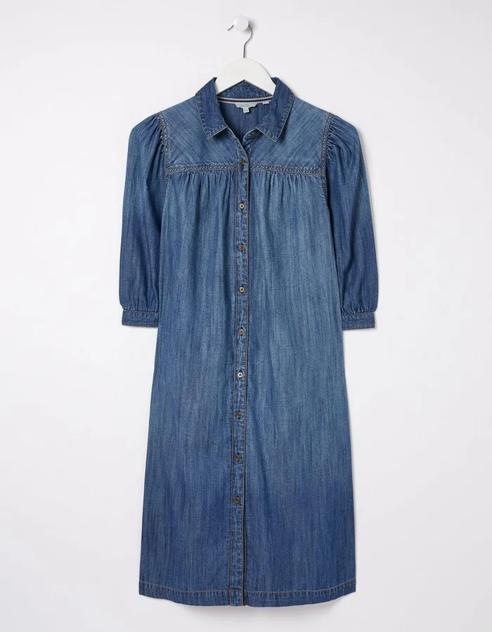 Clara Denim Dress Denim Blue Women FatFace Dresses