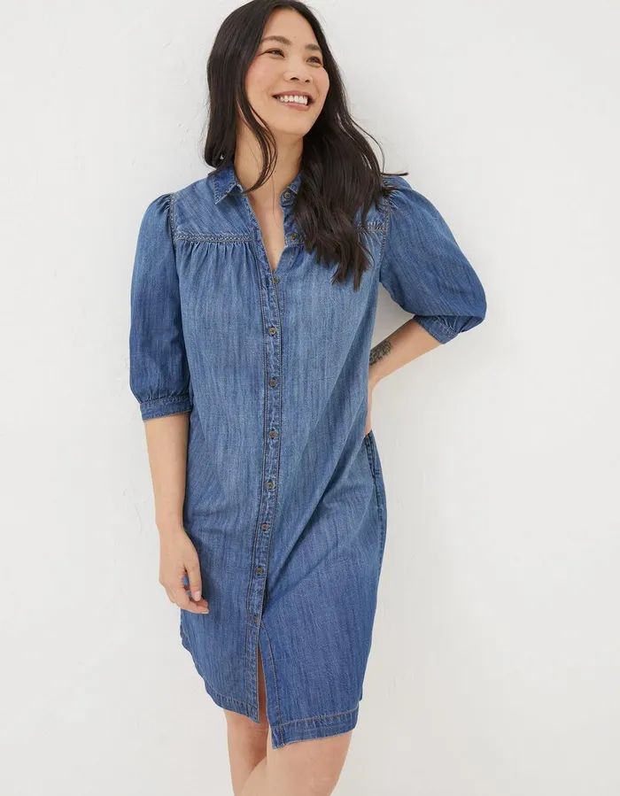 Clara Denim Dress Denim Blue Women FatFace Dresses