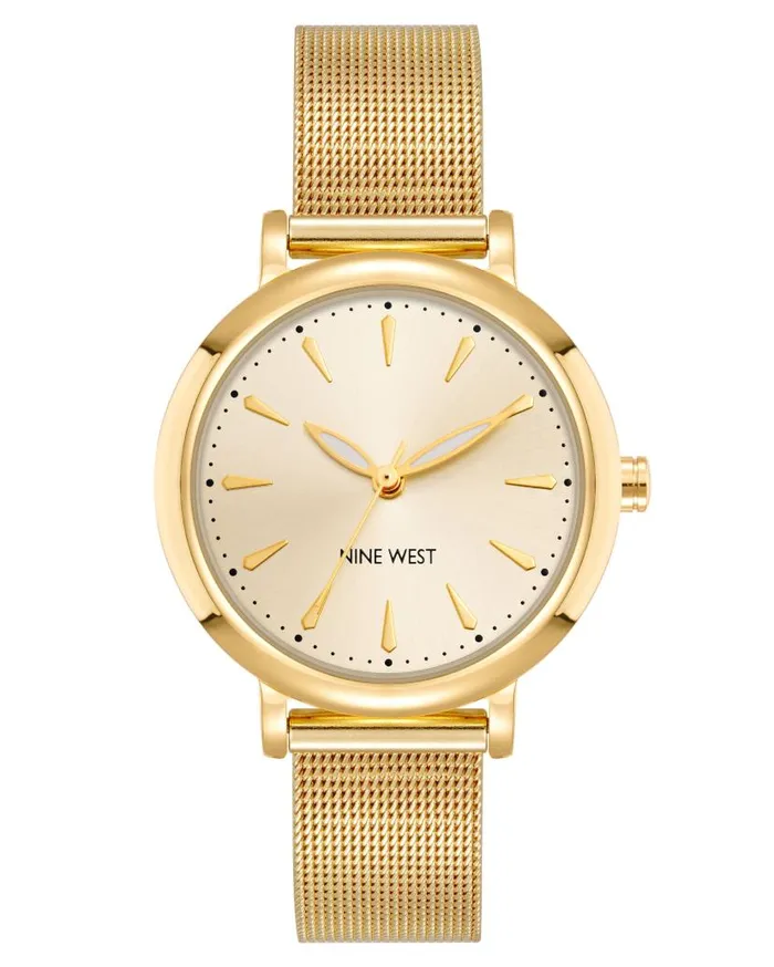 Classic Mesh Bracelet Watch Gold WomenMen Nine West Watches