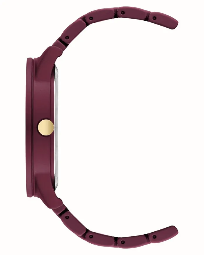 Classic Rubberized Bracelet Watch Burgundygold WomenMen Nine West Watches