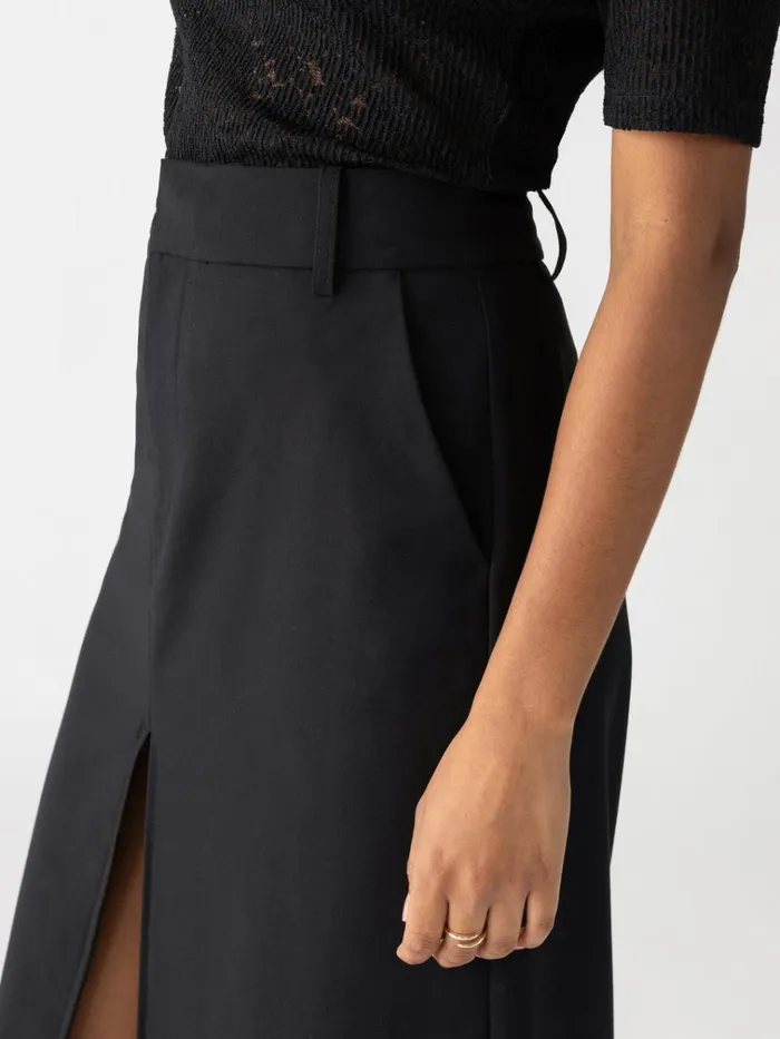 Classic Slit Standard Rise Skirt Black Women Sanctuary Clothing Skirts