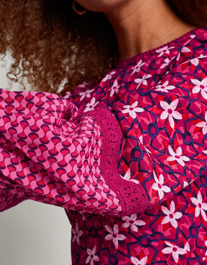 Clover Floral Dress Pink Women Monsoon Dresses