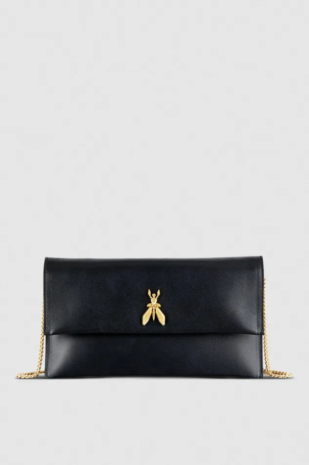 Clutches Women Patrizia Pepe Clutch Bag With Detachable Shoulder Strap Nero