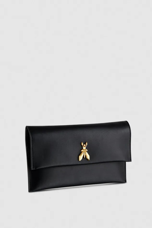 Clutches Women Patrizia Pepe Clutch Bag With Detachable Shoulder Strap Nero
