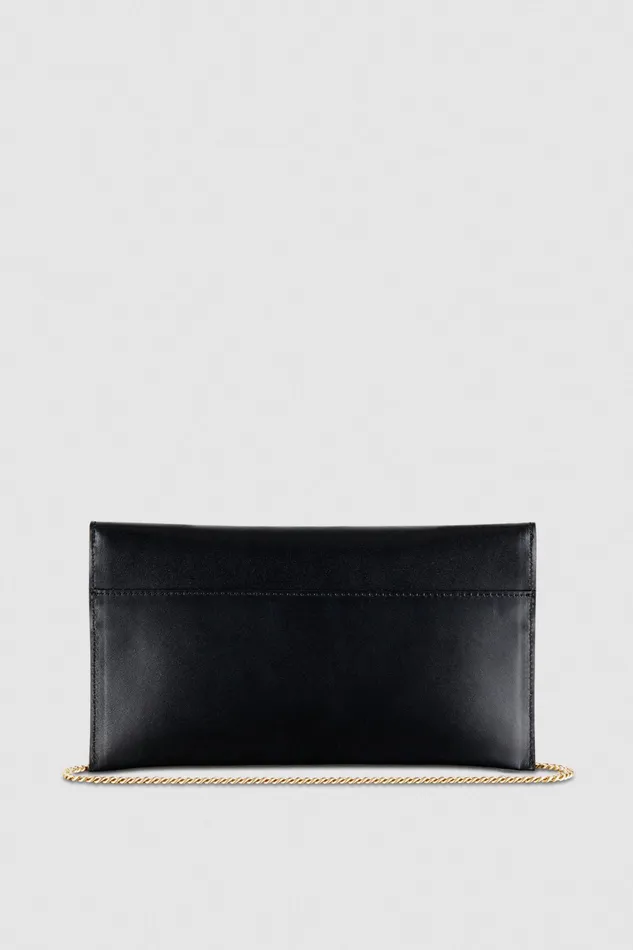 Clutches Women Patrizia Pepe Clutch Bag With Detachable Shoulder Strap Nero