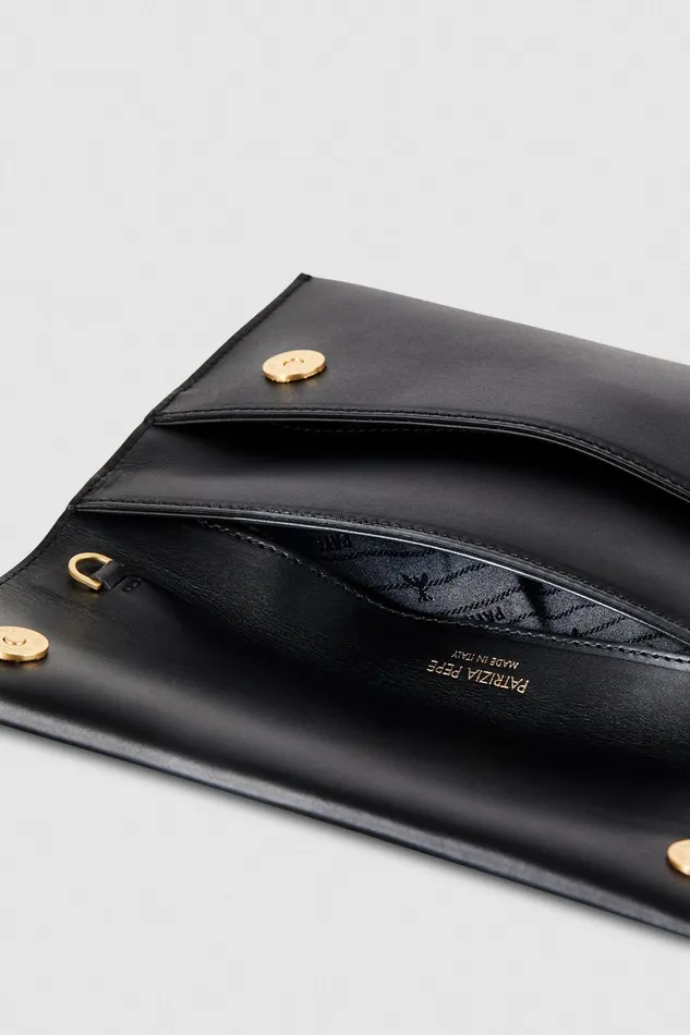 Clutches Women Patrizia Pepe Clutch Bag With Detachable Shoulder Strap Nero