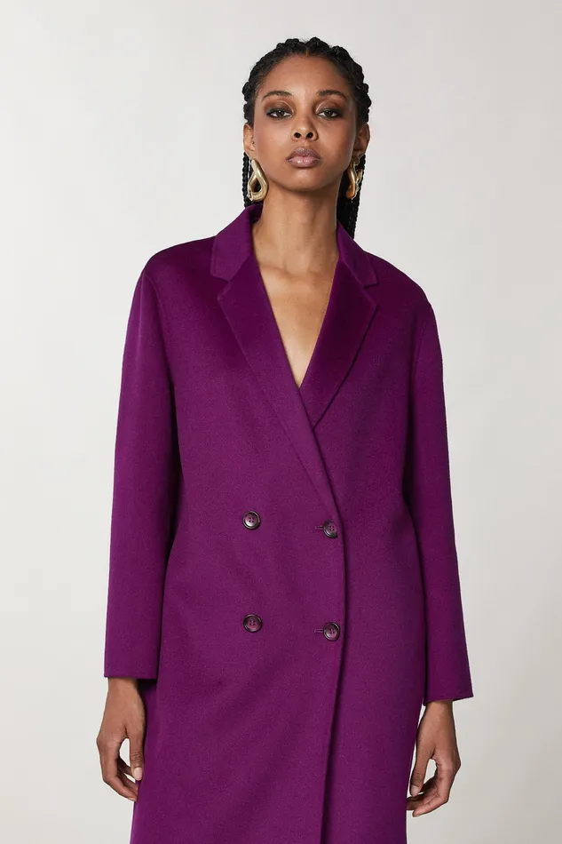 Coats Women Patrizia Pepe Double Cloth Coat Futuristic Purple