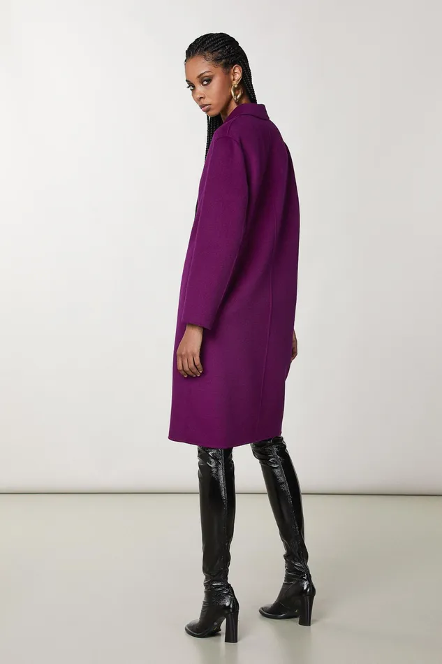 Coats Women Patrizia Pepe Double Cloth Coat Futuristic Purple