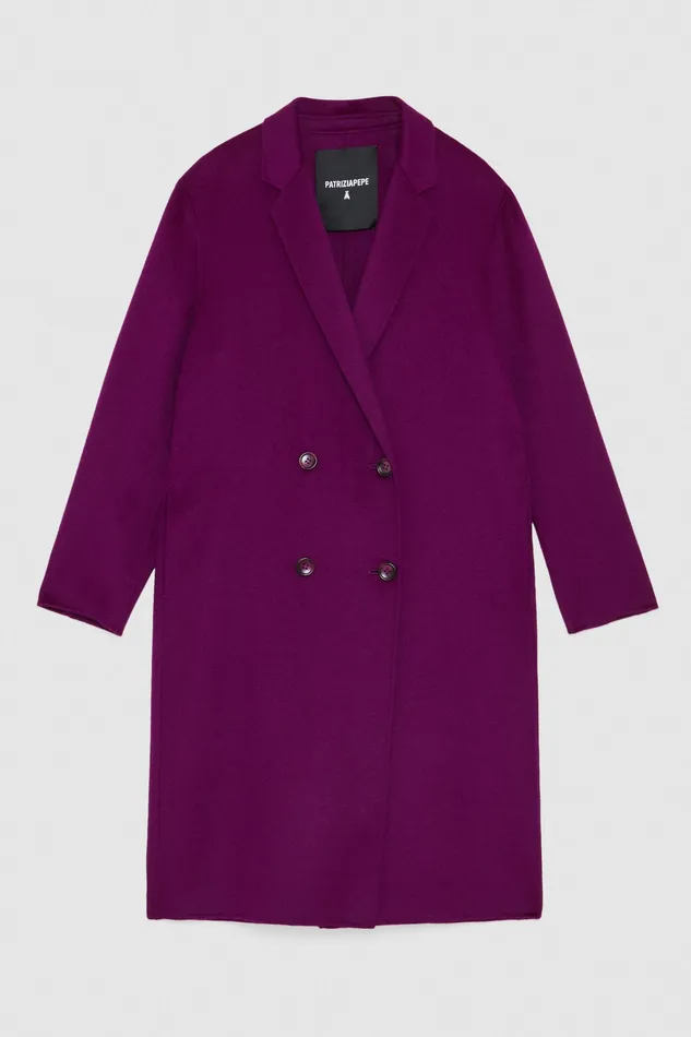 Coats Women Patrizia Pepe Double Cloth Coat Futuristic Purple