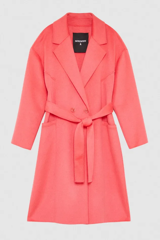 Coats Women Patrizia Pepe Double Cloth Coat Hybrid Rose
