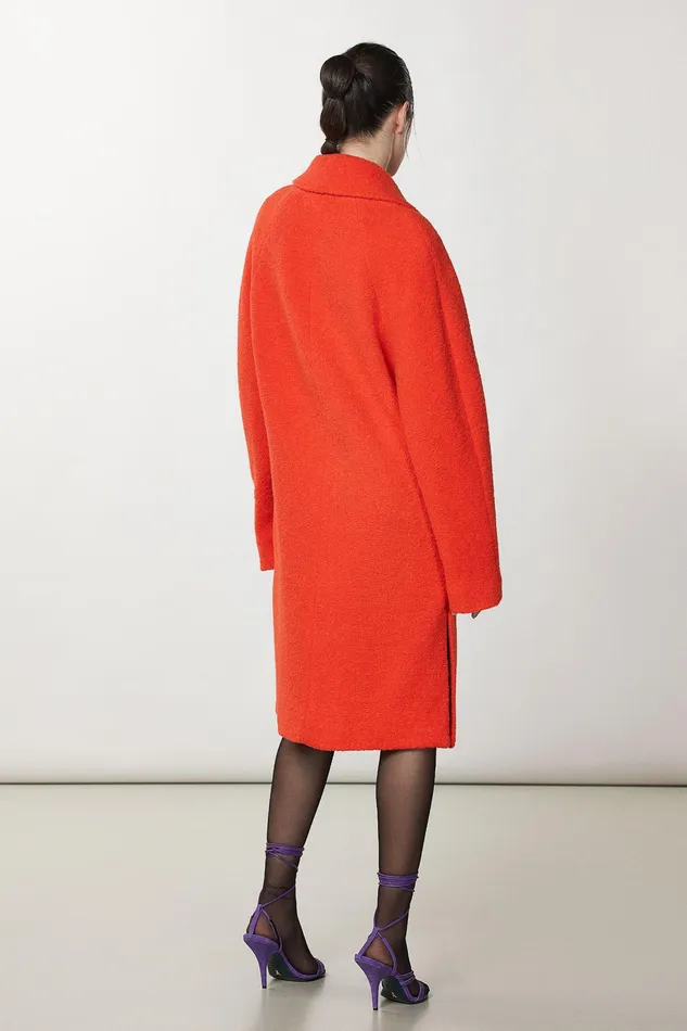Coats Women Patrizia Pepe Essential TwoButton Coat Intense Orange