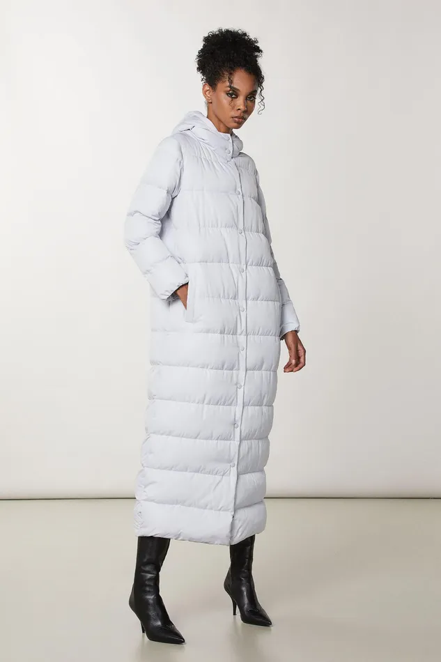Coats Women Patrizia Pepe Long Nylon Down Jacket Eldorado White