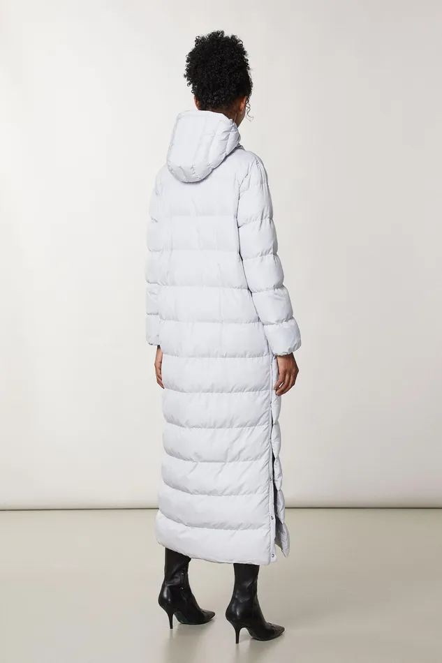 Coats Women Patrizia Pepe Long Nylon Down Jacket Eldorado White